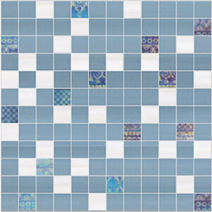 Acuarela Mosaico Azul-Perla 30×30