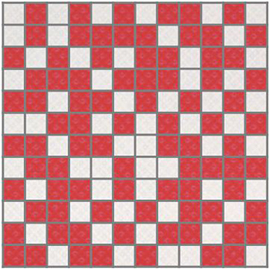 Arcobaleno Shine Mosaico White-Red 30 x 30
