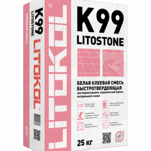 Клей быстротвердеющий для плитки, керамогранита и камня LITOSTONE K99 (класс С2 F)